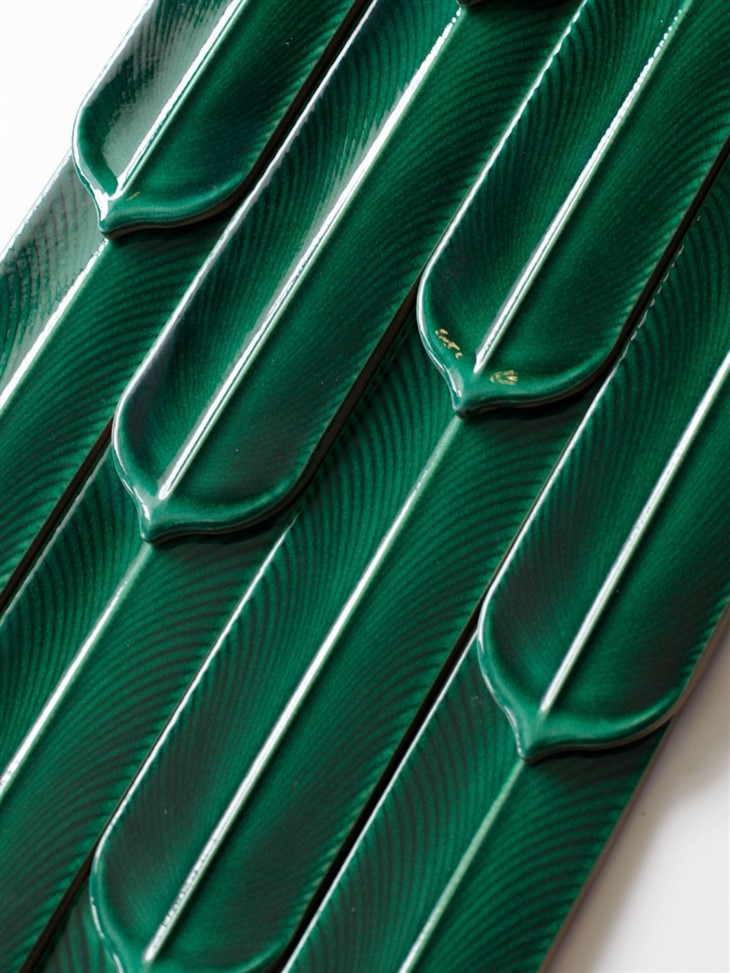 Feather shaped wall handmade ceramic tiles high quality