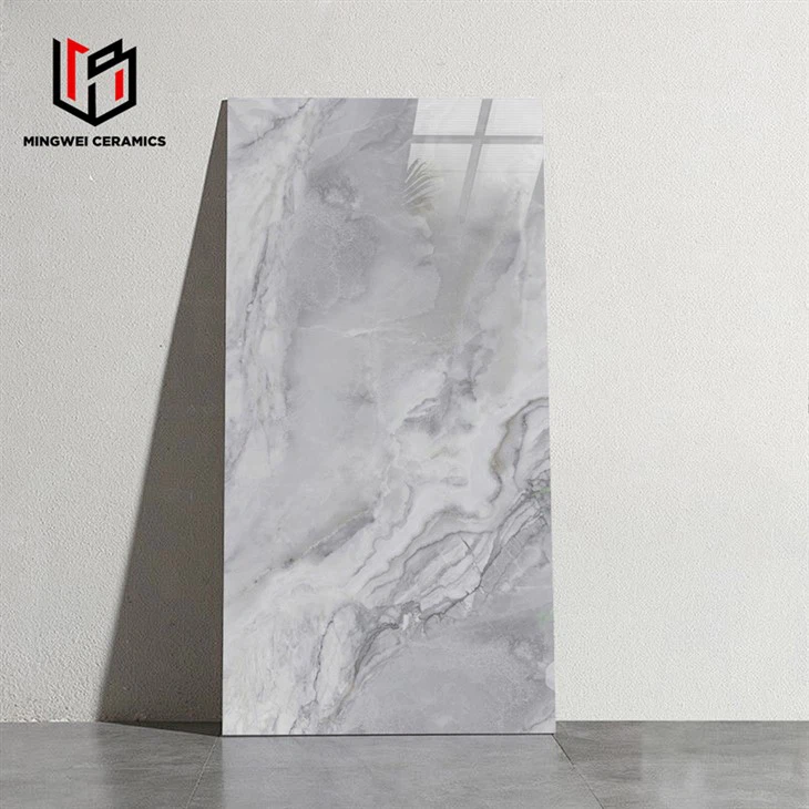 Ubin Keramik Kilau Abu -abu Murni